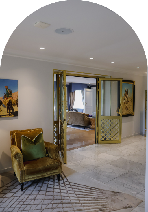 Inngangsparti i Chitra house